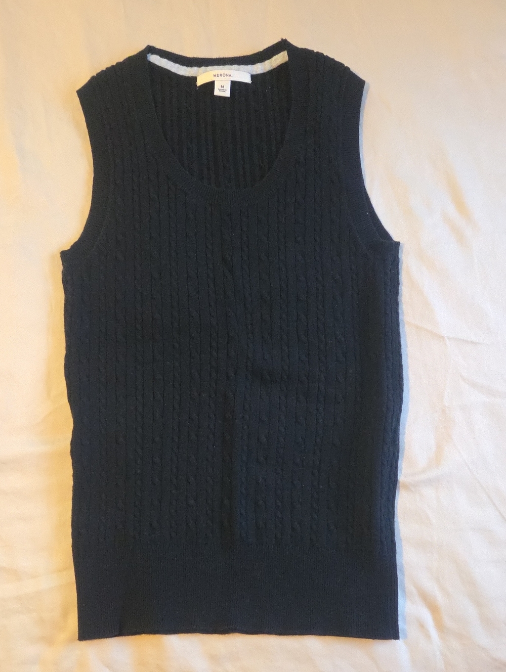 Merona Women's Black Cable Knit Sleeveless Sweater